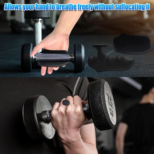 HSFOOYL Weight Lifting Grips for Men Women Deadlifts, Ergonomics Anti-Slip Workout Grips for Weight Lifting, Pull-Ups, Gym Training and Exercise (Black-1pair)