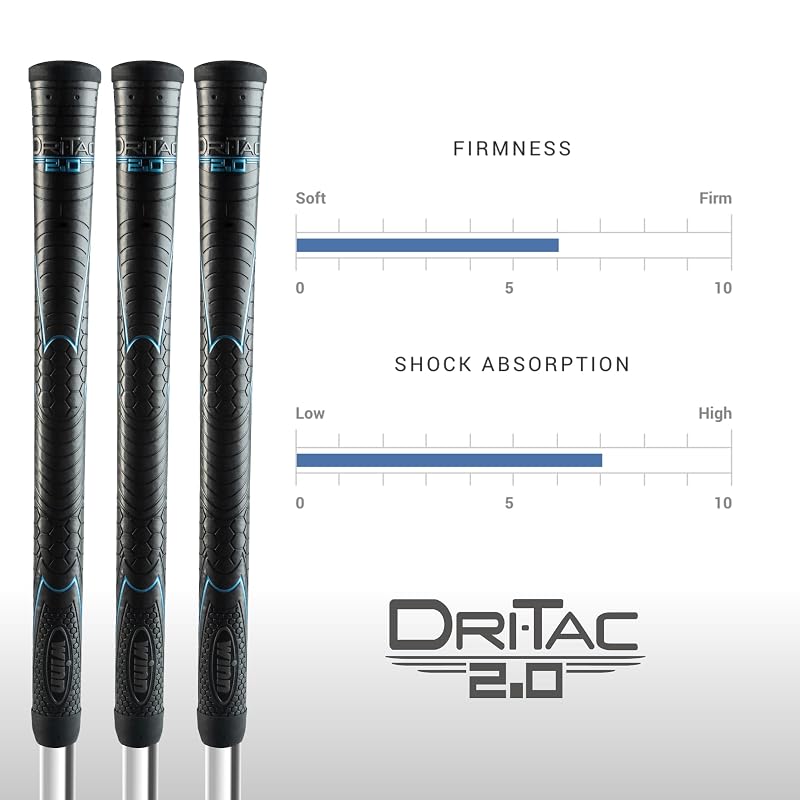 Dri-Tac 2.0 Golf Grips Midsize +1/16" (Ladies & Men) AVS Shock-Absorbing, Winn