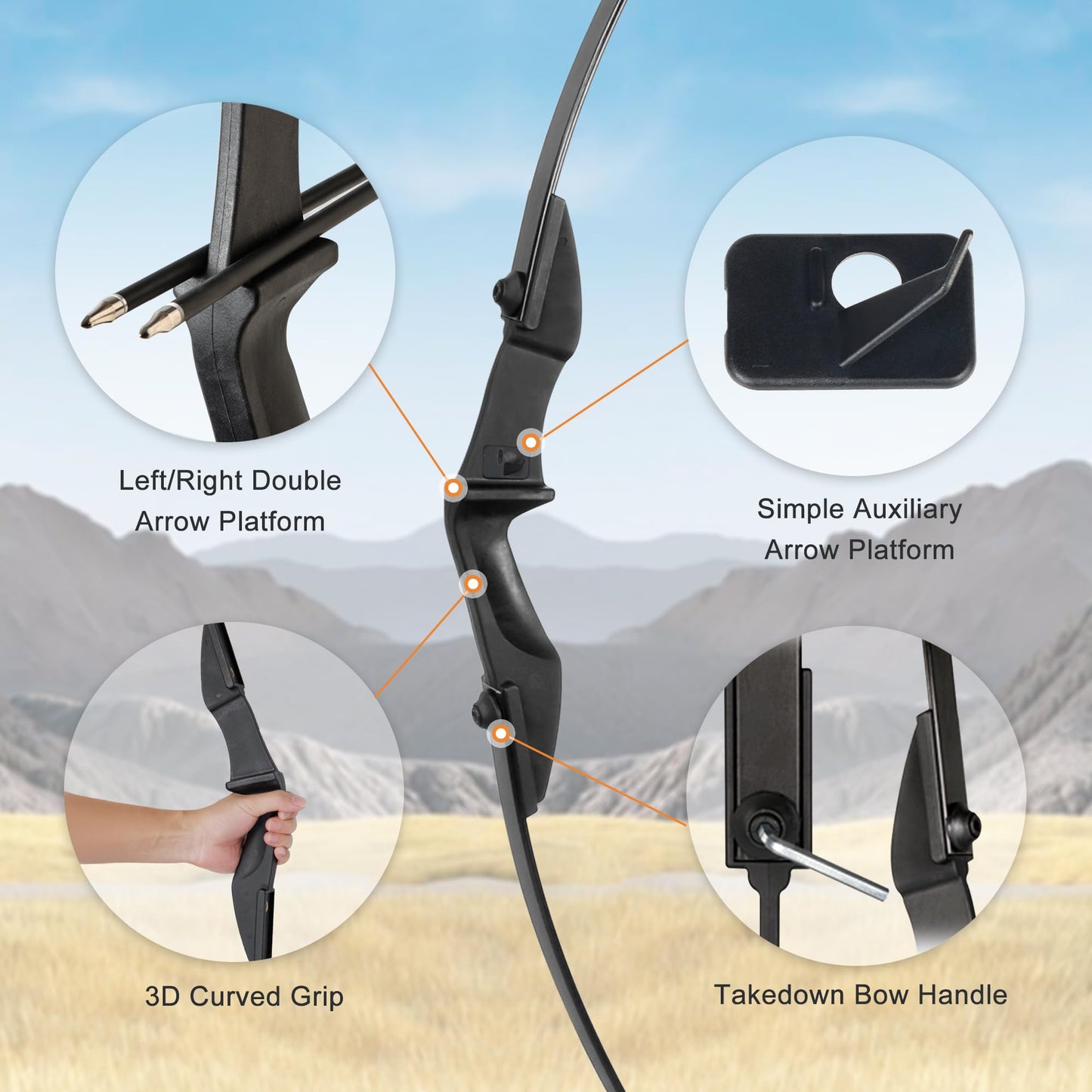 NorthSpoor Recurve Bow and Arrow Set Archery Adult Bow Ambidextrous 40lbs