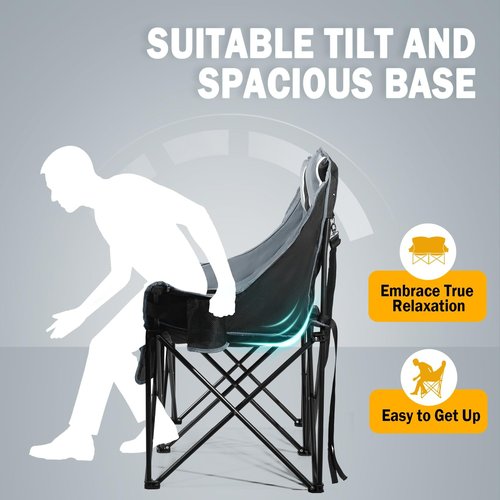 Oversized Double Camping Loveseat Chair for Adults, XL Heavy Duty 2 Person Comfy Couch with Cup Holders & Storage Pocket, Folding Portable Outdoor Chair for Camp, Yard, Fishing, Lawn,Tailgating