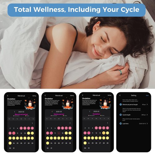 Smart Ring with Instant Notification Alerts & Gesture Control - Sleep Tracker Ring, Fitness Ring for Steps & Heart Rate, IP68 Waterproof (Silver, 8)