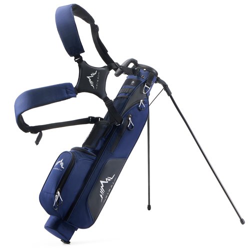 UNIHIMAL Golf Par 3 Lightweight Stand Carry Bag PRO with Dual Shoulder Straps –Pitch n Putt Golf Bag Easy to Carry and Durable for The Driving Range, and Executive Courses – 31.5 inches Tall (Blue)