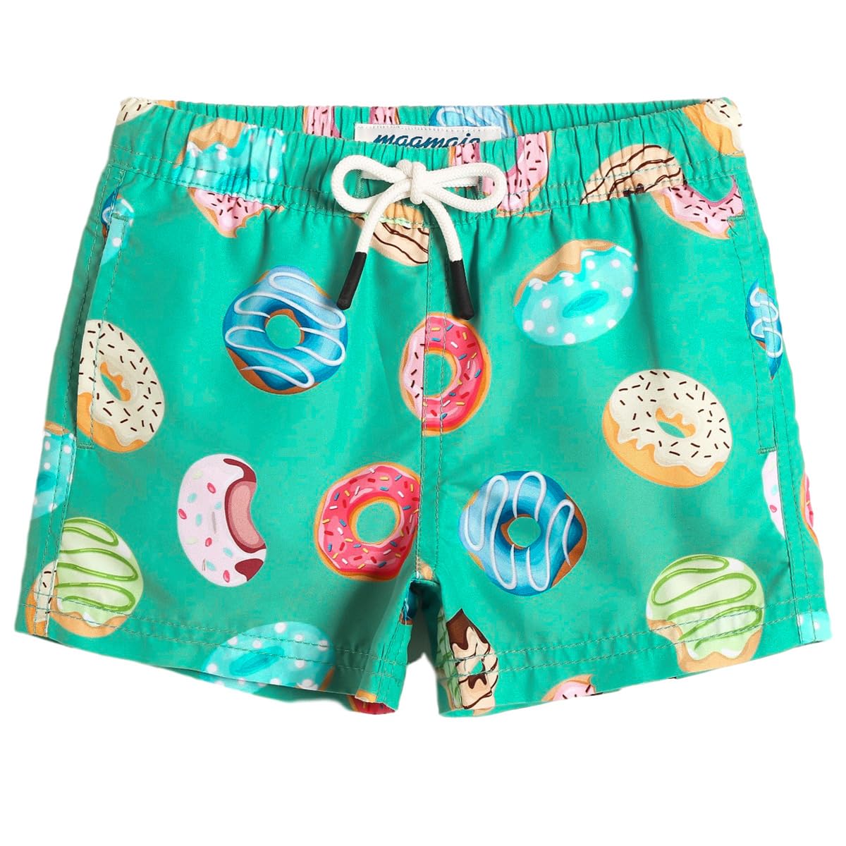 maamgic Boys Swim Trunks Toddler Swim Shorts Little Boys Bathing Suit Swimsuit Toddler Boy Swimwear,Doughnut-Green,5 T