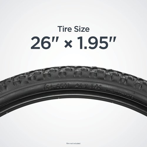 Schwinn Replacement Bike Tire, 26" x 1.95" Mountain Bike Tire, High Traction Tread, Steel Bead Construction, Fits Internal Rim Widths 19mm-29mm, PSI Range 40 to 65