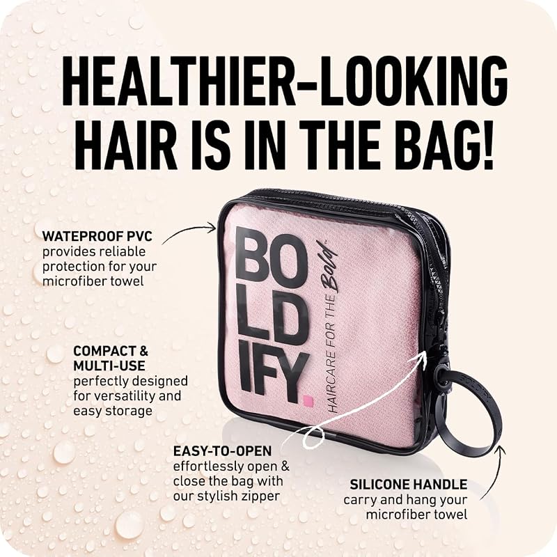 Boldify Pink Quick-Dry Microfiber Hair Towel Wrap for Thin & Curly Hair – Women