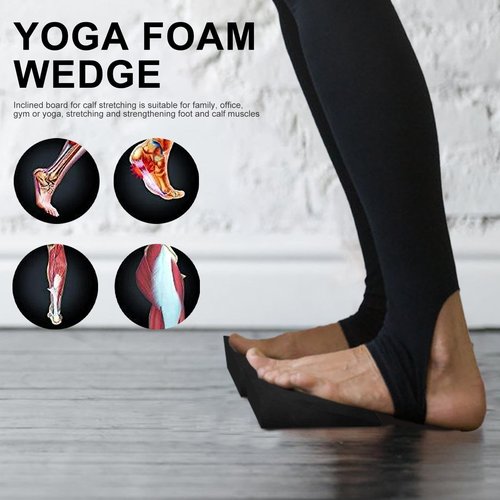 Yoga Foam Wedge, Slant Board For Calf Stretching - Non-slip Lightweight And Portable Yoga Wedge - Durable Yoga Blocks For Knees Over Toes Training, Home Workout For Men And Women, Slant Board Trainer