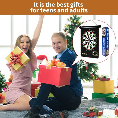 Gitus Magnetic Dart Board Indoor Outdoor Games for Kids with 12 Darts, Gifts for Teenage Boys Teen Boys Gifts Ideas Toys Gifts for 8 9 10 11 12 13 Year Old Boys Game Room Decor