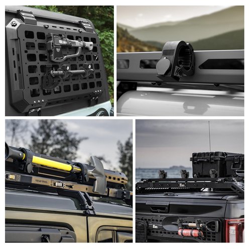 Shovel Holder Rubber Grip Mount Kit with Lock – Fits 0.79"-1.97" Tool Handles, Quick-Release for Off-Road Vehicles, Roof Racks, Molle Panels, SUVs, Trucks, UTVs, ATVs – Heavy-Duty, Anti-Theft Design
