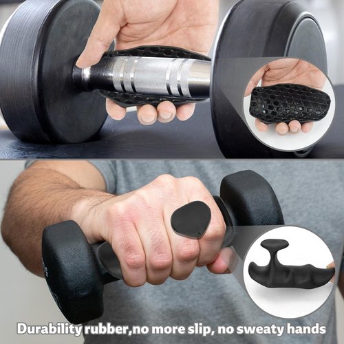 Rubber Gym Grips Fingerless Workout Gym Gloves, Workout Grip for Men Women Crosstraining Hand Palm Protection, Weight Lifting Grips for Bodybuilding, Deadlifts