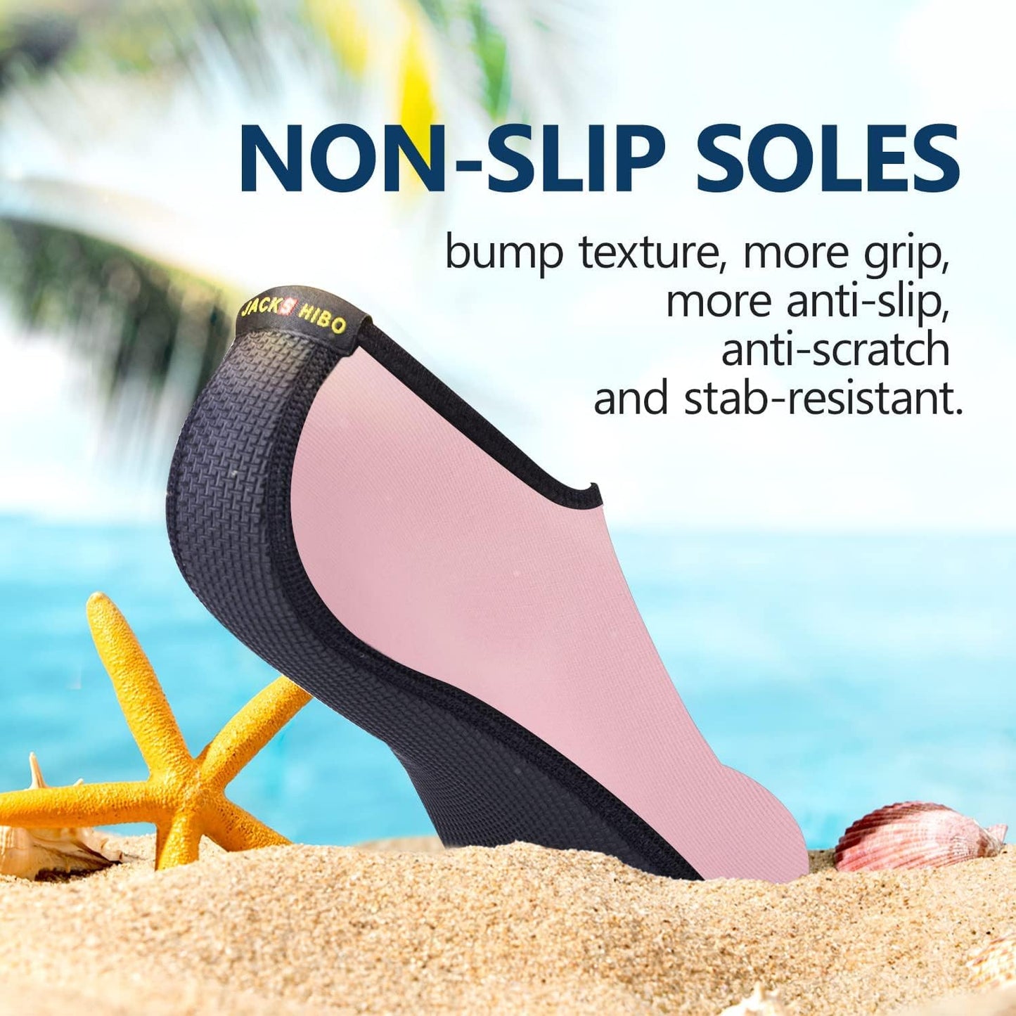 JACKSHIBO Water Shoes for Women Men Swim Shoes Water Socks for Cruise Essentials Swimming Aqua Beach Pool Yoga Surf