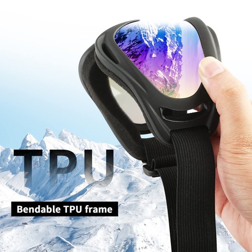 COOLOO Ski Goggles, 2 Pack Snow Goggles Snowboard Goggles for Men Women Kids - UV Protection Foam Anti-Scratch Dustproof