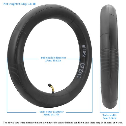 Felixstory 14x2.50(64-254) Outer Tire and Inner Tube, Compatible with 2.50-10 60/100-10 Bike, Dirt/Road/Kids Bike, Mountain Bicycle