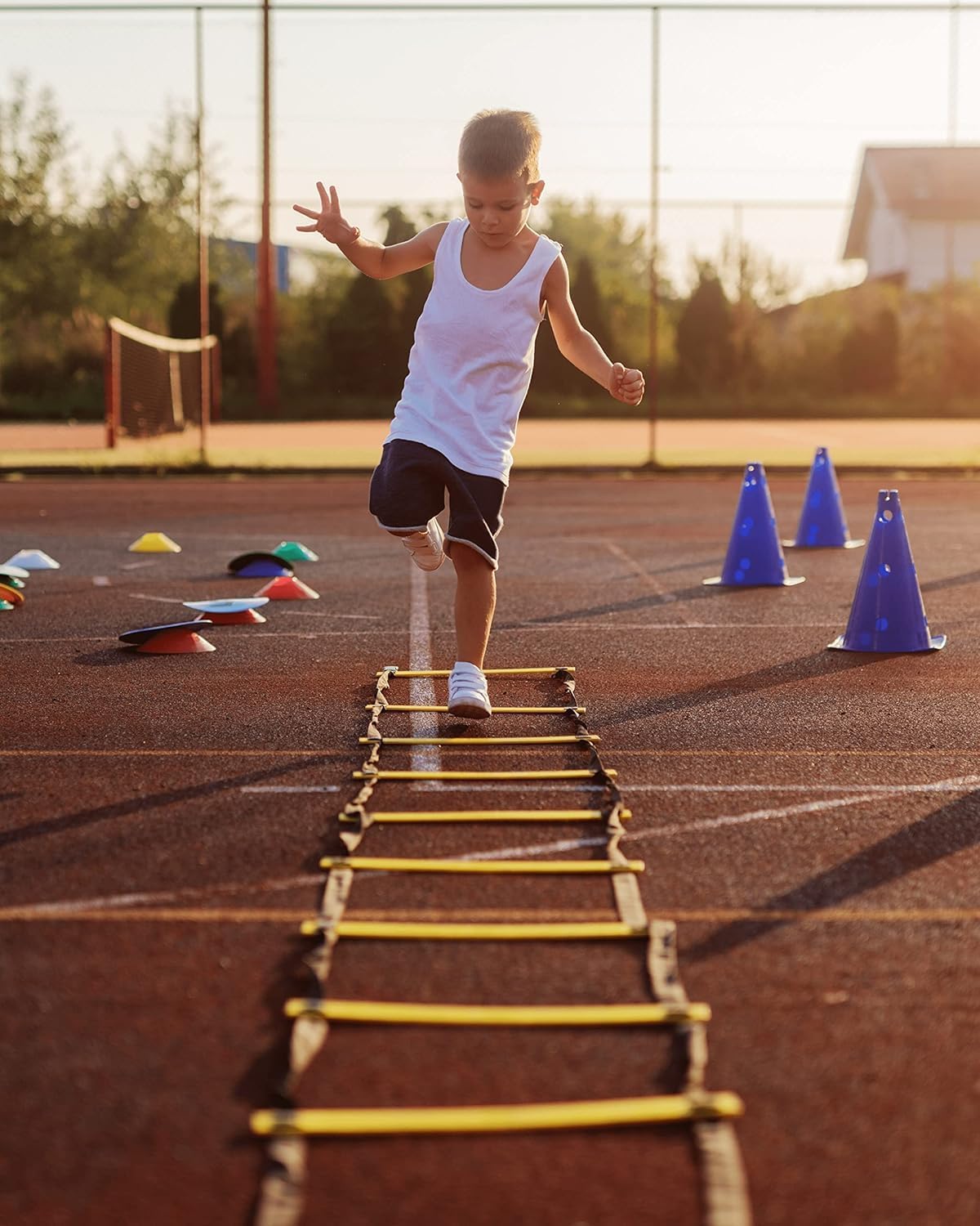 20ft Sports Agility Ladder for Men Women and Kids, Speed Youth Soccer Agility Training Equipment for Football, Exercise, Soccer, Tennis, Legs Workout with Carry Bag