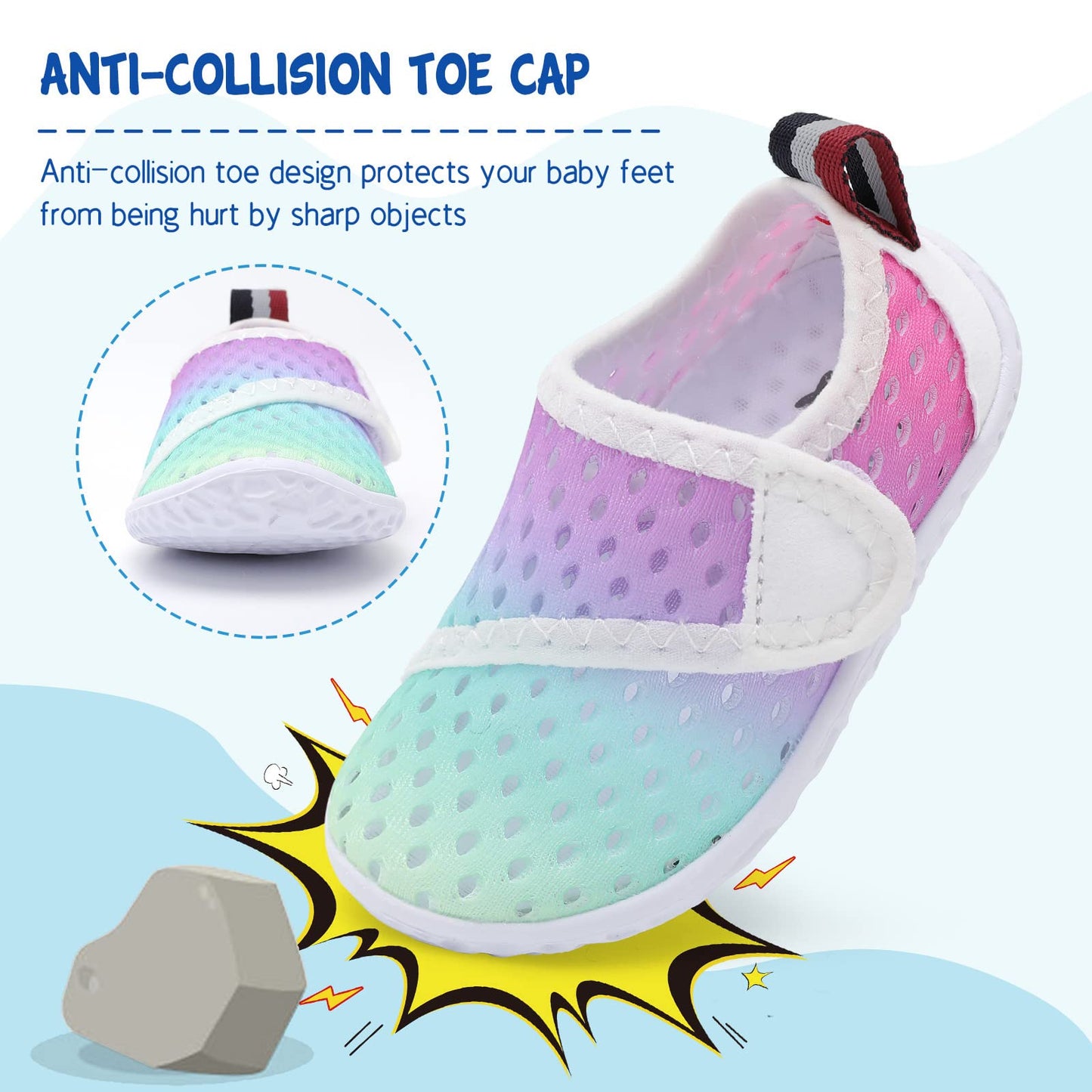 LeIsfIt Kids Water Shoes Toddler Girls Boys Swim Shoes Outdoor Quick-Dry Breathable Aqua Socks for Beach Pool Surf, Colour, 13 Little Kid