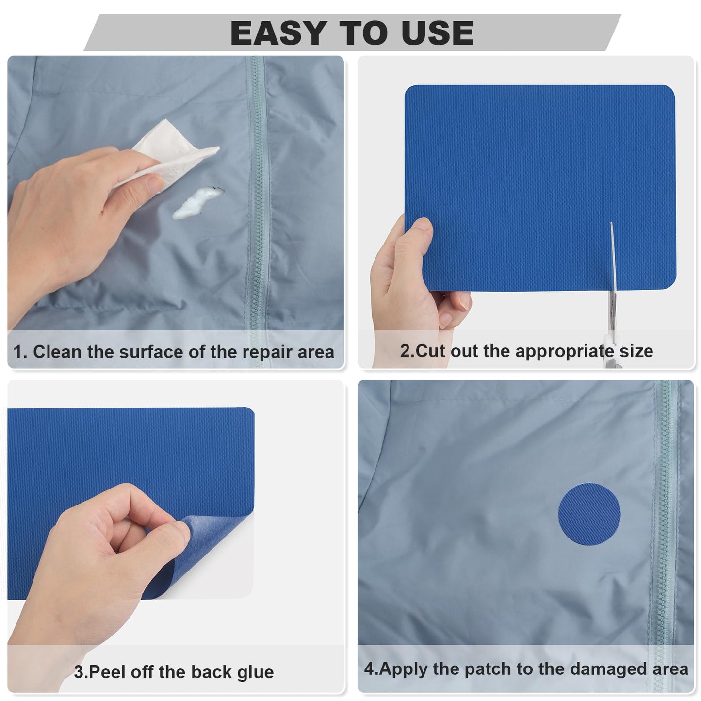 OAZ 15 Pieces 3.5 x 4.7 inch Nylon Repair Patches Nylon Fabric Patch Self-Adhesive Tent Repair Tape Waterproof Lightweight Repair Patches Repair Patch Kit for Clothing Down Jacket Bag (Green)