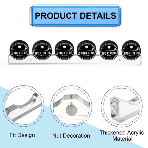 Bekith 2 Pack Hockey Puck Display Case for 6 Pucks, Wall Mount Acrylic Clear Puck Holder, Display Stand Perfect Showcase for Living Room Bedroom Decoration