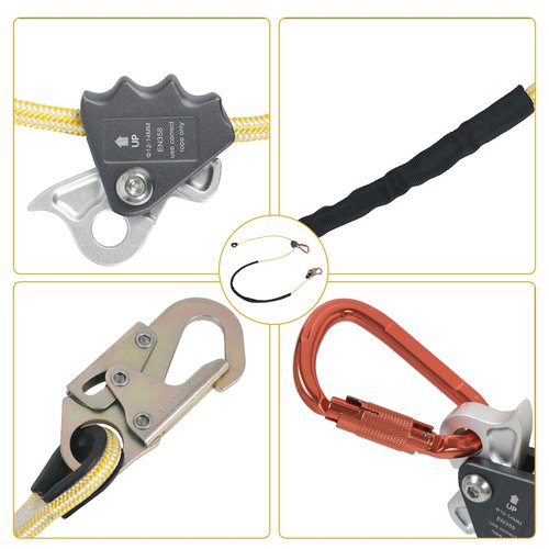 Tree Climbing Spikes Kit Leather Forged Tree Climbing Spurs Spikes with Adjustable Belt and Rope Climbing Gear Kit with Non-Slip Pedal Professional Tree Climbing Equipment for Gardening, Fruit Picking