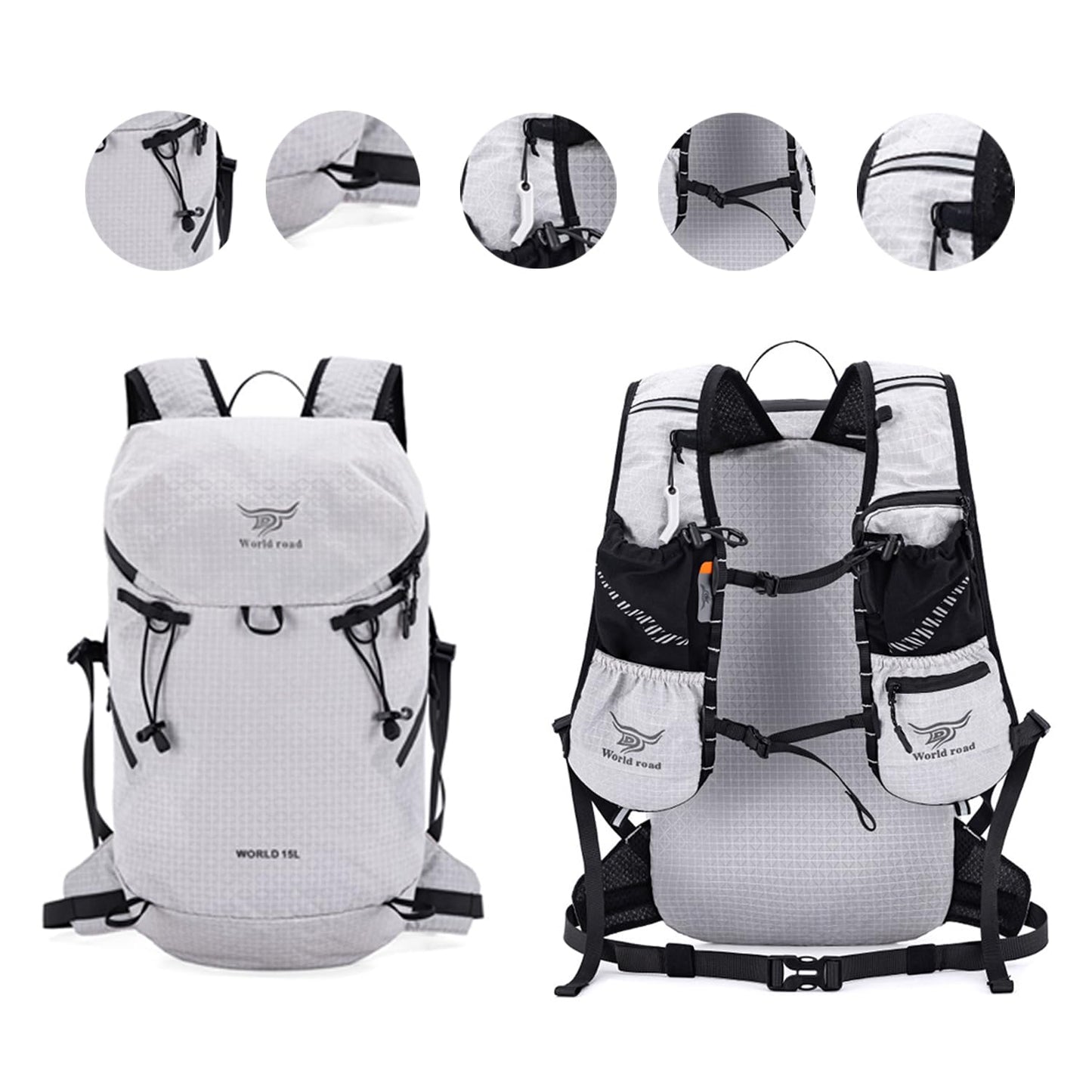 15L Hydration Backpack with 2L Water Bladder Water Backpack for Women, , Lightweight & Comfortable Running Vest for Running, Hiking, Cycling, Climbing, Camping, Biking,Rave