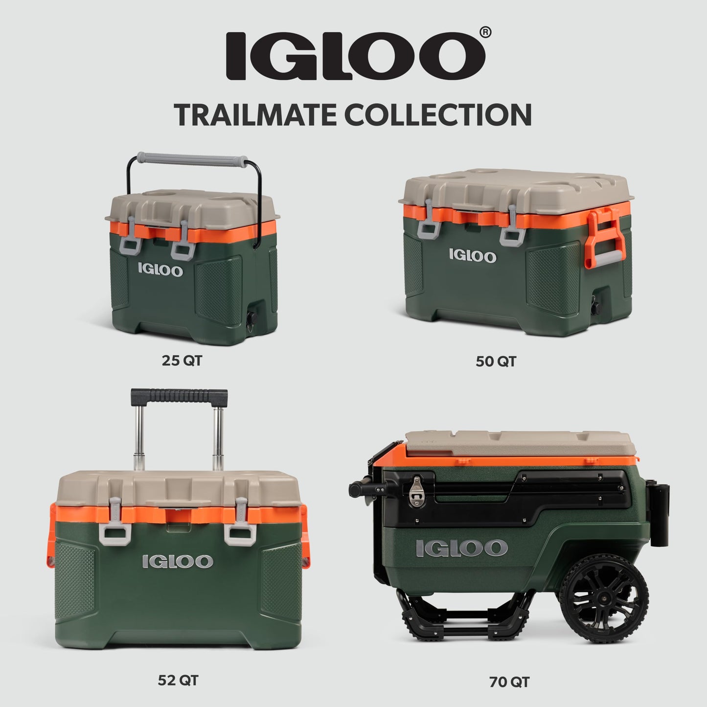 Igloo Trailmate 50Qt Cooler, Insulated Hard Shell Ice Chest, Sportsman