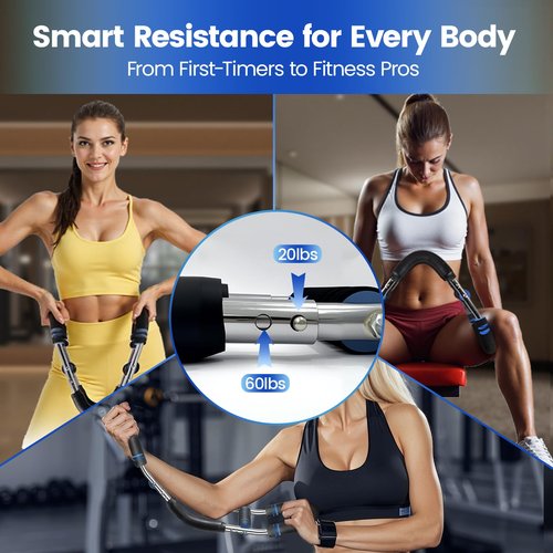 Puxinargo Twister Arm Trainer - Adjustable Resistance Arm & Chest Exerciser, Portable Forearm Strengthener with Detachable Design, Power Twister Bar for Home Gym, Outdoor & Office Workout (20-60lbs)