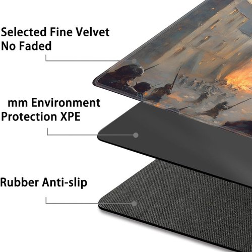 for MTG Game Playmat - 24 x 14 inches with Dices and Storage Bags, Non-Slip Base for TCG and Board Game Card Mats, Trading Card Games Mat, Squirrel Knight and Frog Pattern Collectible Card Playmats