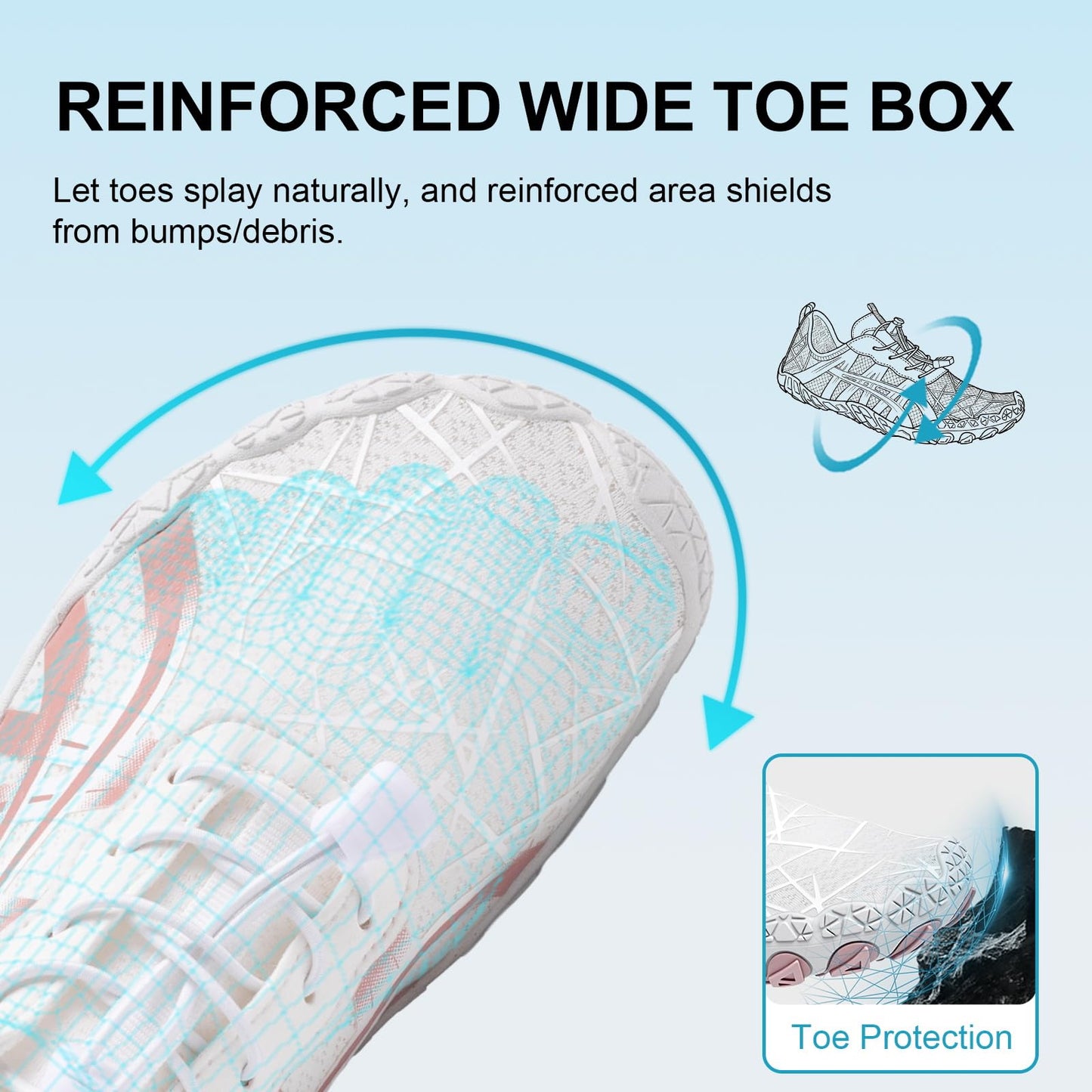 ELETON Barefoot Shoes Women Men Hiking Water Shoes Wide Toe Box Zero Drop