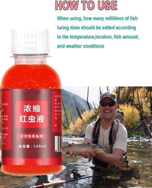 NGPCLYINYI 2PCS Red 40 Fishing Liquid, Red Ink Fishing,Fishing Bait,Red Fish attractants, Fishing Liquid Bait, Bait Fish Additive,Fish Lure Attraction Enhancer for Trout, Cod, Carp, Bass(100ml*2)