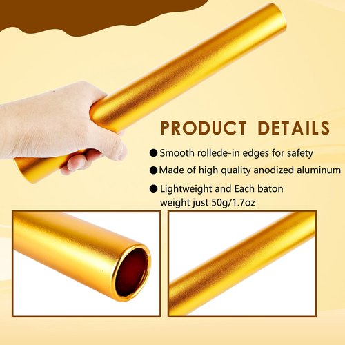 Hoarost 10 Pcs Track Batons Aluminum Running Field Race Batons Sports Relay Baton for Outdoor Running Race Practice Athlete Team Sports Race Tools