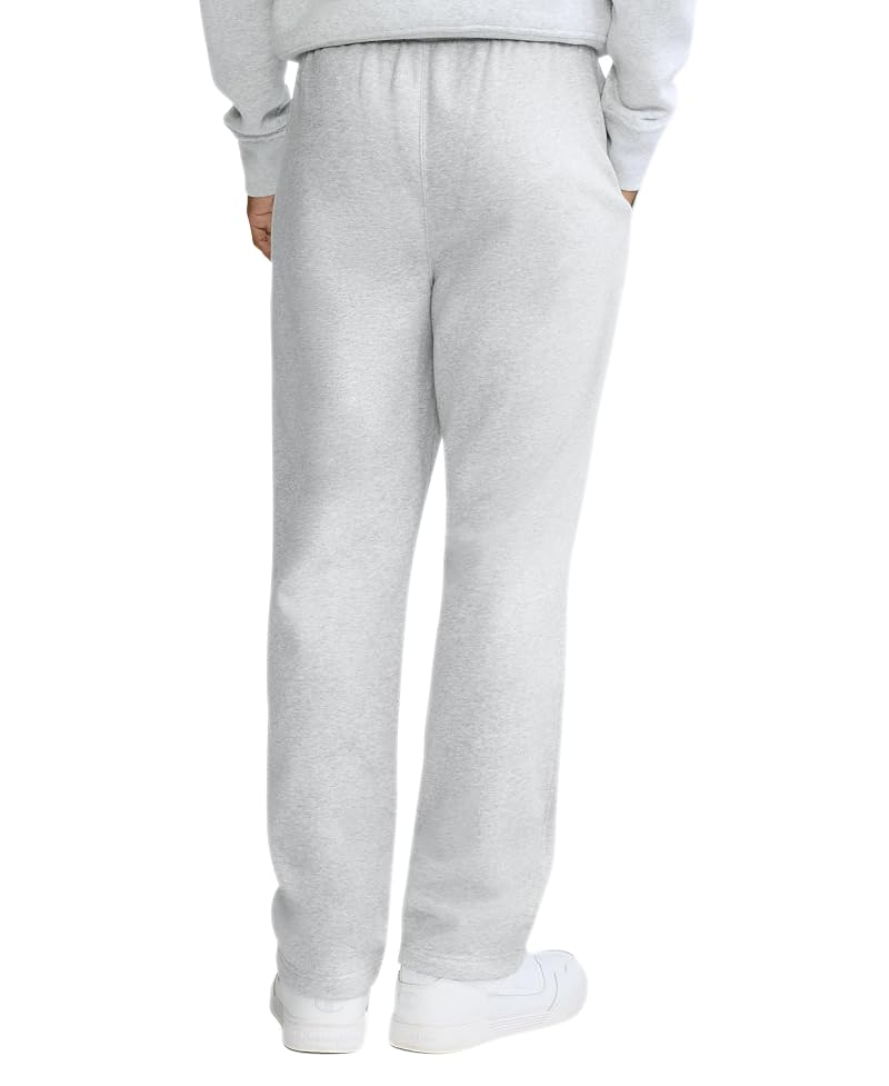 Champion Platinum Silver Heather Open-Bottom Fleece Sweatpants, Standard Fit