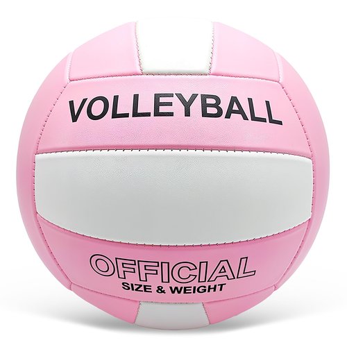 Stavanicen Volleyball Official Size 5 for Indoor Outdoor, Soft Volleyball for Girls Boys Teenager Adults Beach Pool Game Gym Training & Beginner (Pink & White)