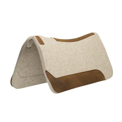 Weaver Equine 30" x 30" Contoured Wool Blend Felt Horse Saddle Pad, Shock Absorbing Western Saddle Pad for Protection, Durable Equine Supplies, Tan