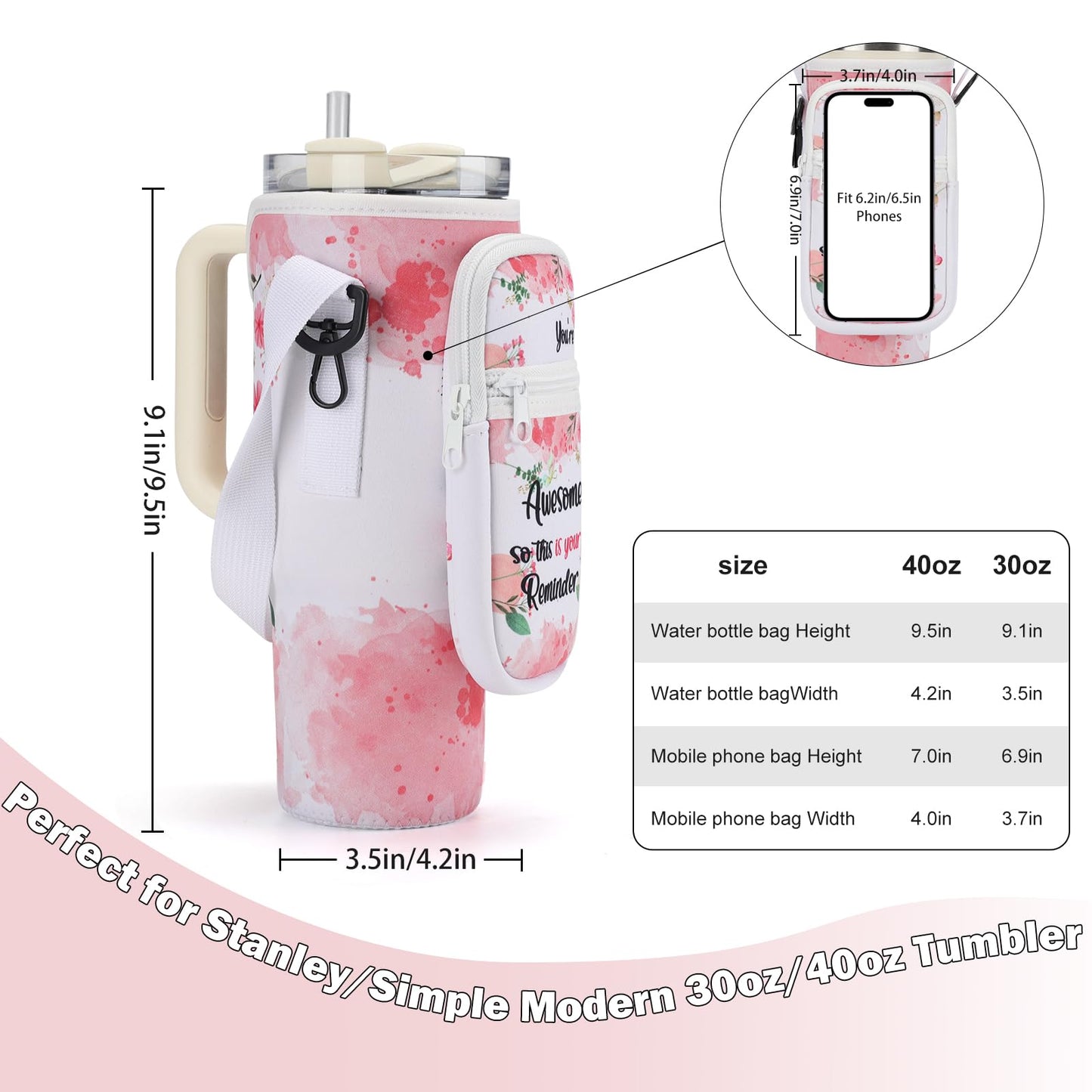 GOEWY Gifts for Women,Birthday Gifts for Women Mom teen Girls Daughter Sister Friends Stanley Cup Accessories Water Bottle Carrier Bag for 30 oz Stanley Tumbler with Adjustable Strap