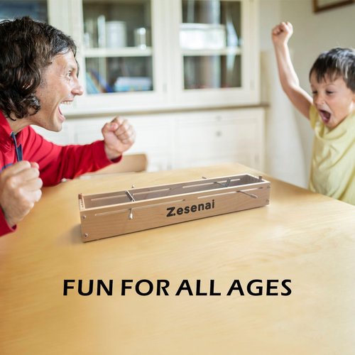 Zesenai Fast-Paced Tabletop Skill Game – Air Hockey & Foosball 2-Player Wooden Action for Kids and Adults | Family Nights & Parties