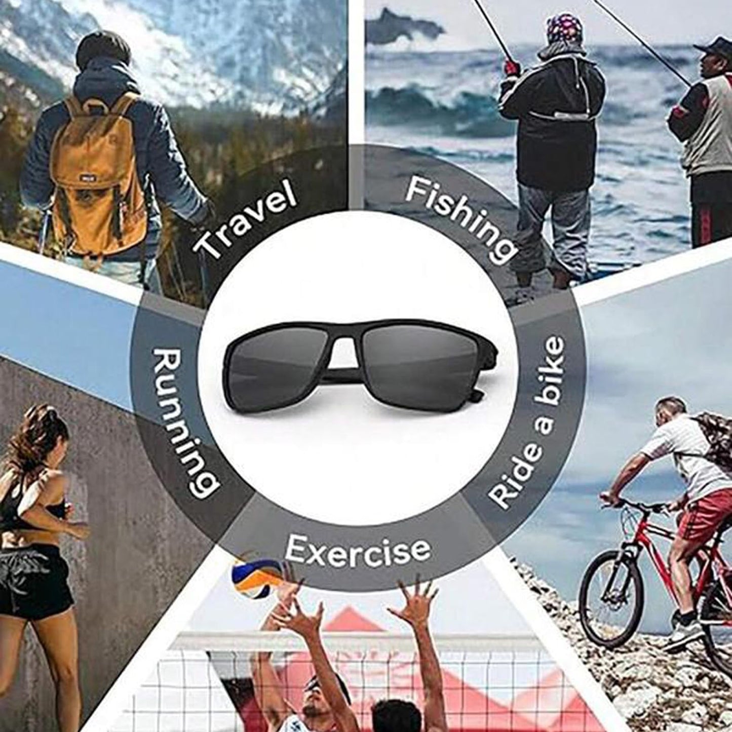 Paleshy 6-Pack Polarized Sunglasses for Men & Women, Classic Lightweight UV400 Protection for Driving Cycling Fishing Golf Baseball Outdoor, All Face Shapes