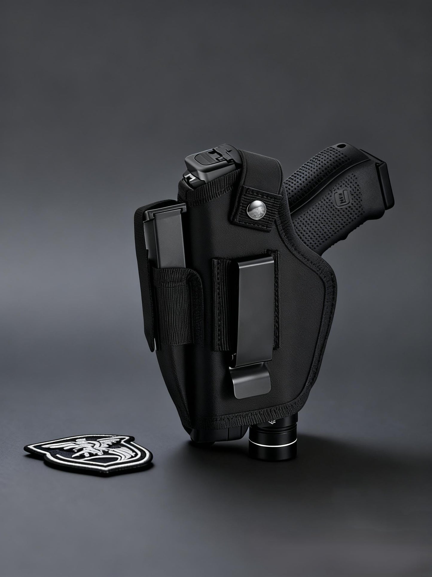 LandFoxtac Gun Holster with Laser/Light, IWB/OWB Concealed Carry Pistols Holster with Mag Pouch Fits Most 9mm 380 45ACP, Gun Holsters for Men and Women Left/Right Hand, for Glock, S&W, Sig, and More
