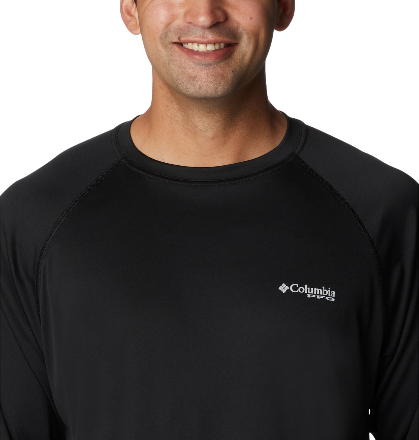 Columbia Men's PFG Terminal Tackle Long Sleeve Fishing Shirt, Black/Cool Grey Logo, Large Tall