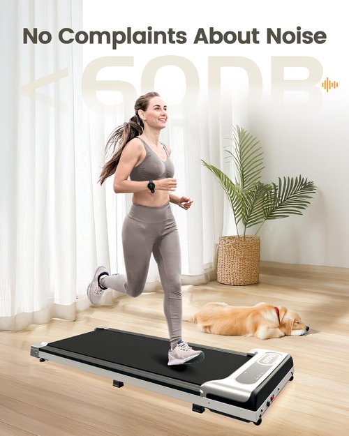 Yagud Walking Pad, Under Desk Treadmill for Home and Office, 2.5 HP Portable Walking Jogging Running Machine with Remote Control and LED Display