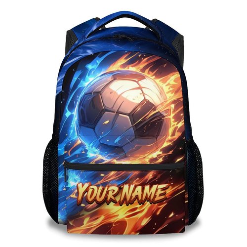 AIOMXZZ Boys Backpack, Personalized Soccer Backpacks for Kids, 17" Sports-Themed Bookbag for Elementary Kindergarten, Custom Sports Theme School Bag