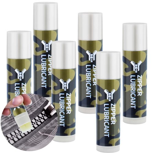 6Pcs Hunting Zipper Wax Sticks Portable Snap Lubricant Sticks Camouflage Snap Stick Zipper Lubricant Zipper Lube for Hunting Clothing Backpacks Tents Wetsuits Drysuits