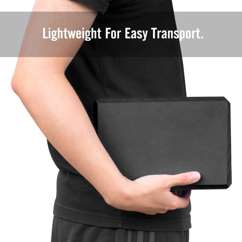 MoKo Thin Yoga Blocks 2 pack, 9" x 6" x 3" High Density EVA Foam Yoga Block Exercise Bricks, Eco Friendly & Lightweight, Increase Flexibility & Balance, Great For Stretching & Holding Poses - Black