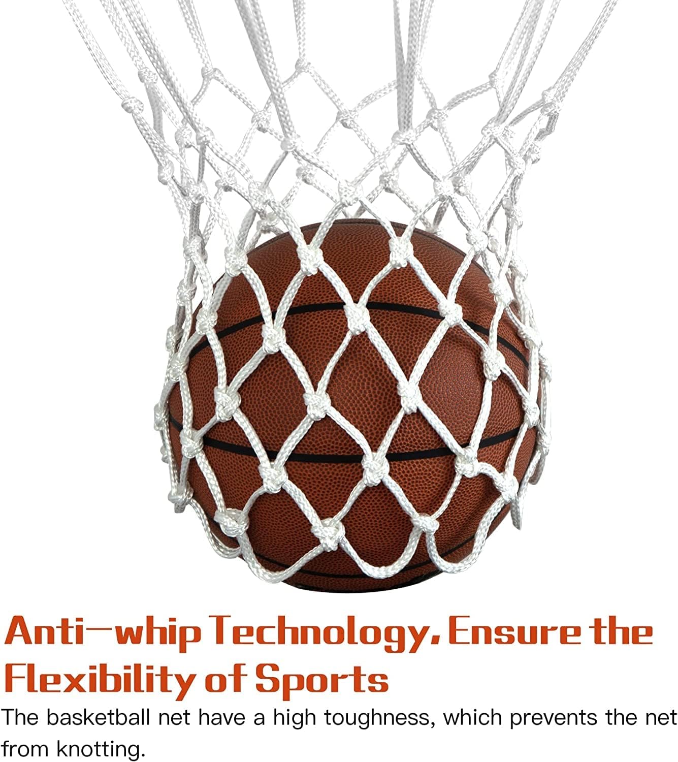 Y8HM 2Pcs Heavy Duty Basketball Net Replacement Fits Standard 12 Loop Basketball Hoop Net for Indoors and Outdoors Gym Equipment (White)