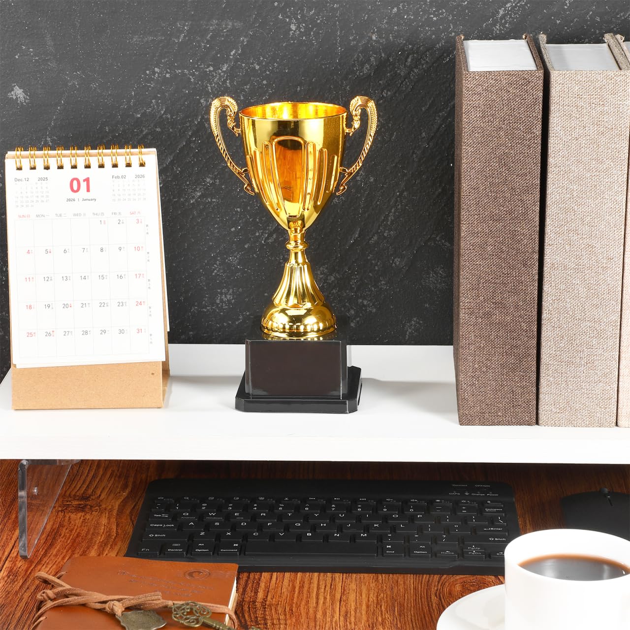 NOLITOY Gold Trophy Award, 7.4 Inch Plastic Trophy Cup for Sports