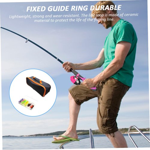 Xweptuy 4Pcs/Set Kids Fishing Set Portable Telescopic Fishing Rod 6-Section Beginner Pole with Spinning Reel, Portable Bag, Tackle Box for Boys, Girls, Youth Gift (Style 2) #