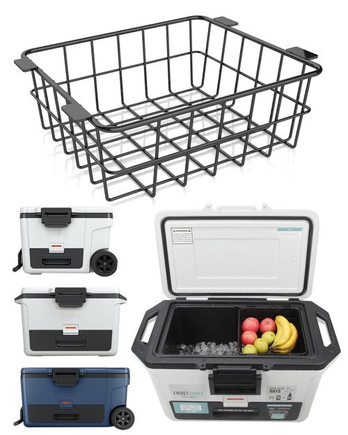 Cooler Basket for Ninja FrostVault 50qt Hard Cooler & 45qt/65qt Wheeled Cooler - Heavy-Duty Organizer Rack for Storage, Dry-Goods Basket for Perfect for Camping Trips or Outdoor Parties, Black