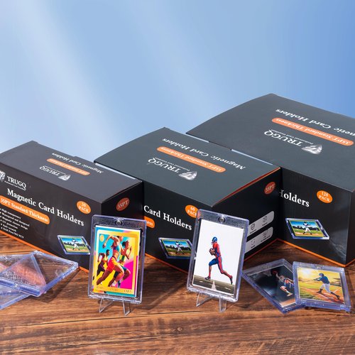 TRUGQ 30ct Magnetic Card Holder for Trading Cards,35PT One Touch Card Holder Super - Strong Baseball Card Holders,Ideal for Display & Storage Display Case for Standard Cards
