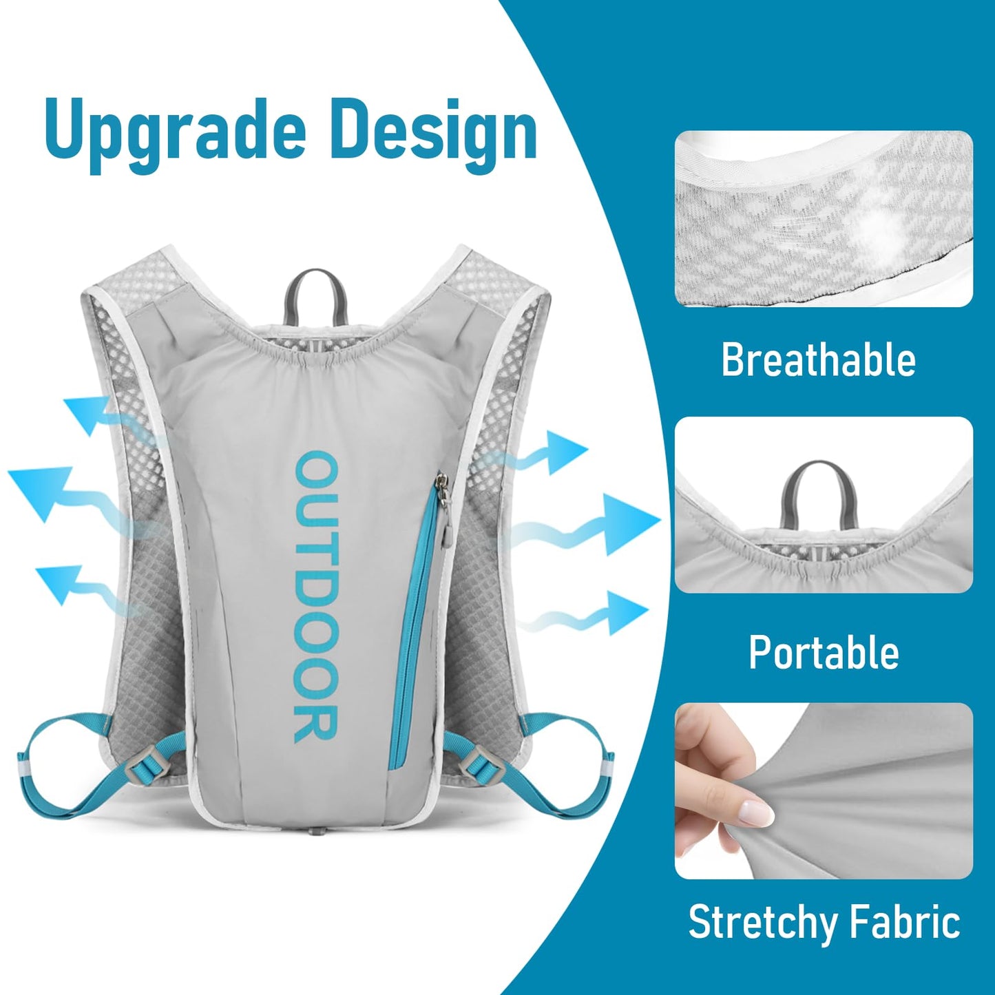 Hydration Vest Backpack for Women, Adjustable Running Hydration Vest for Jogging Running Trail Cycling