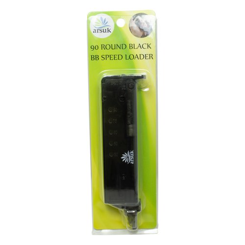 Arsuk Airsoft Speed Loader 6mm with Adapter – 90 Rounds - Black - Speed Reloader 6mm for BB Pellets – Fast Reloading Tool for Airsoft Gun Accessories, Magazines, Pistols, and Rifles