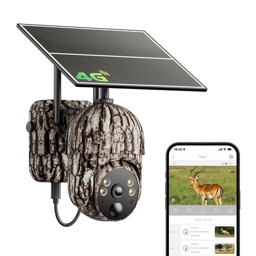 ELYSOO 4G LTE Cellular Trail Cameras, Unlimited Data Plan, 2K HD 360°Full View Game Camera with Solar Power, Security Camera with Motion Activated, Built-in SIM Card, IP65 Waterproof