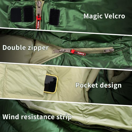 BUERTS Down Backpacking Sleeping Bag 620FP, Lightweight Sleeping Bag for Adult Backpacking, Hiking, Camping. with Compression Bag.