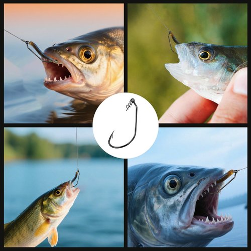 FishTrip Swimbait Hook, 25Pcs Twist-Lock Worm Hooks with Centering Pin Spring Weedless Hook for Soft Plastic Lures Baits Bass Fishing 3/0